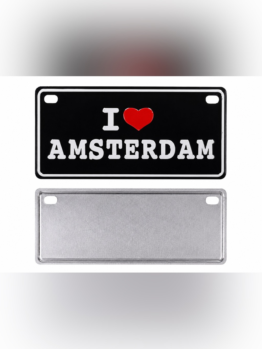 I ❤️ Amsterdam Mini Metal License Plate Sign – Netherlands Souvenir Decor